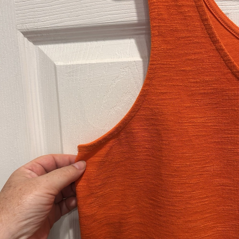 Old Navy Cropped Tank Top Womens Large Orange Sleeveless Casual Summer Cotton - Picture 3 of 5